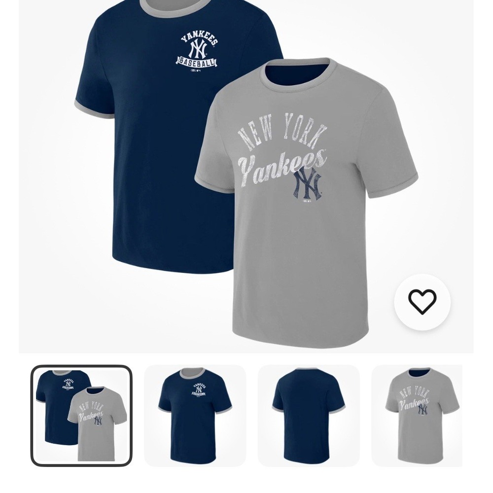 New York Yankees Shirt MLB Darius Rucker Collection Reversible Navy/Gray  NWOT‎